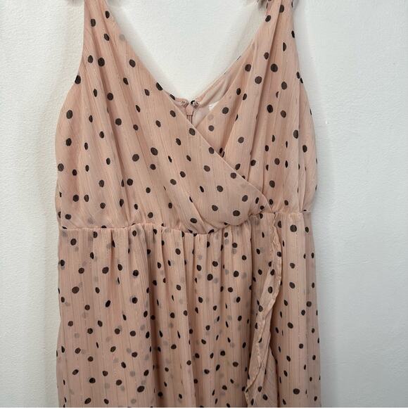 NWT Madewell Ruffle Strap Wrap Maxi Dress Size 4P Inkspot Dots Pink Retro Party - Picture 6 of 14